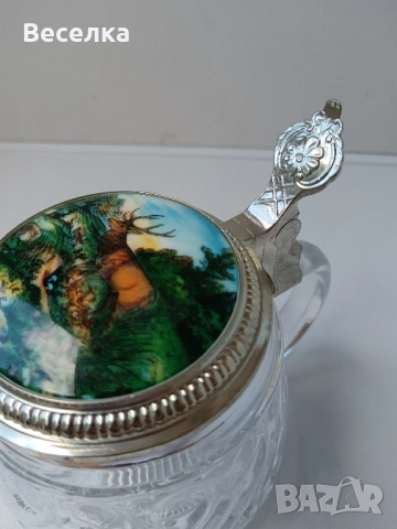 Халба BMF с капак и декорация ловни мотиви , снимка 7 - Антикварни и старинни предмети - 52425070