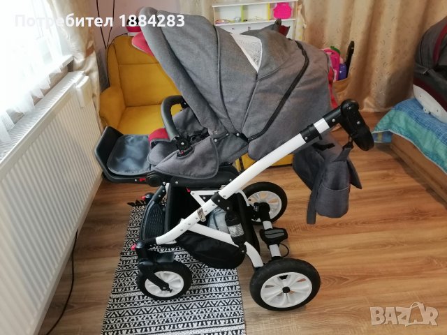 Комбинирана бебешка количка 3в1 Lorelli Mia, Red and Black, снимка 5 - Детски колички - 38033312