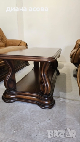 естествена кожа -телешки бокс и орнаменти от масивно дърво , снимка 4 - Дивани и мека мебел - 51497275