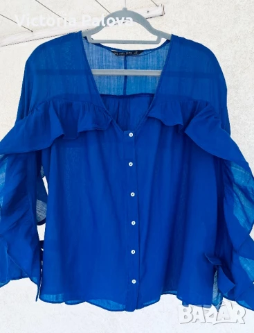 Блуза/риза от рами ( 56%) ZARA COLLECTION , снимка 7 - Ризи - 51045891