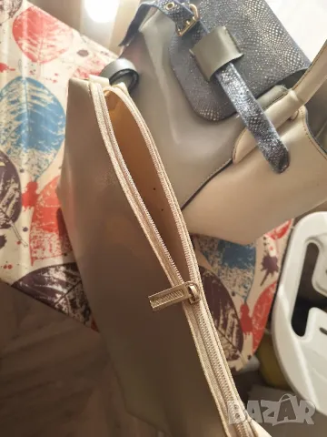 Дамска бежова чанта,среден размер, снимка 4 - Чанти - 49025622