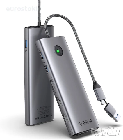 ORICO USB3.2 DisplayLink докинг станция  4K 60Hz за M1/M2/M3 MacBook Air/Pro, преносима, с 2 x HDMI2, снимка 1