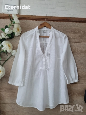 Нова бяла и синя блузка памучна материя ESPRIT 