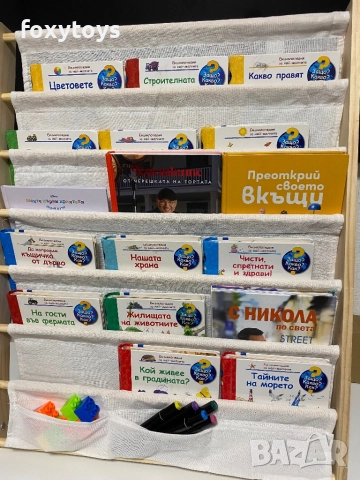 Детска дървена етажерка / рафт  за книги – библиотека, книжки Kruzzel, снимка 15 - Мебели за детската стая - 52440547