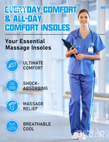 Удобни стелки, абсорбиращи ударите, стелки от мемори пяна за мъже и жени, 41-48, снимка 5 - Други стоки за дома - 51943515