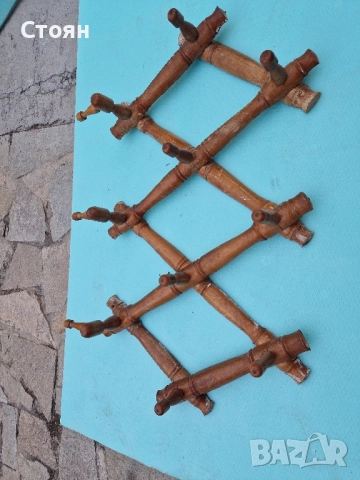 Стара дървена закачалка, разтегателна , снимка 2 - Антикварни и старинни предмети - 51780894