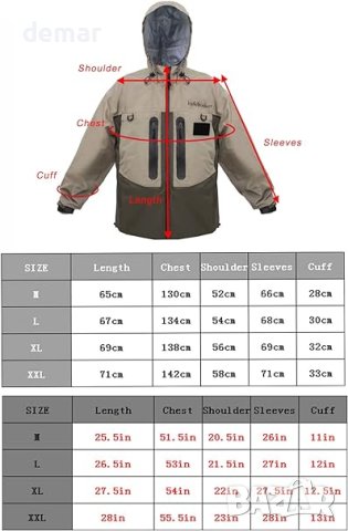 Kylebooker Водоустойчиво Wading яке за мъже и жени, сиво, L, снимка 4 - Якета - 43731195