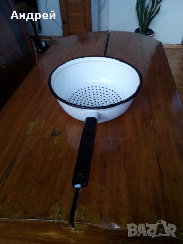 Стара емайлирана цедка,гевгир #6, снимка 2 - Други ценни предмети - 27761914