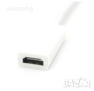 ANIMABG Преходник mini DisplayPort към HDMI преобразувател адаптер за връзка на PC компютър Laptop л, снимка 6 - Кабели и адаптери - 44065958
