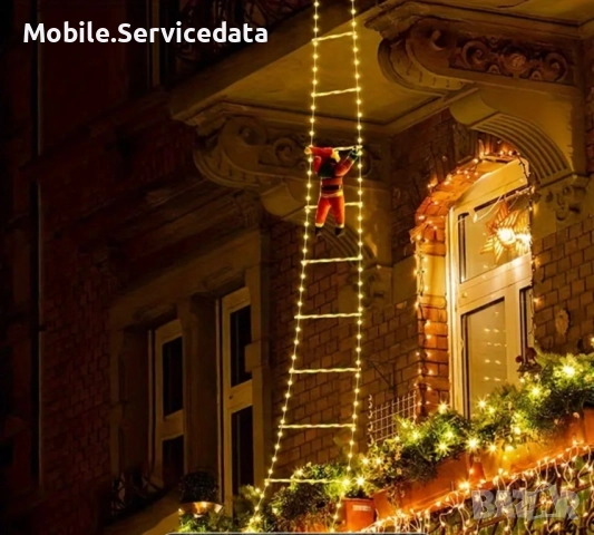 LED Дядо Коледа на стълба 170см, снимка 2 - Лед осветление - 52164107