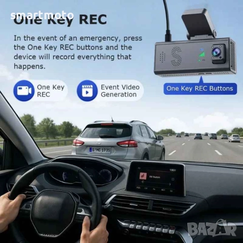 Видеорегистратор, Паркинг наблюдение, 4G, GPS Двоен обектив 3MP+3MP, снимка 6 - Аксесоари и консумативи - 52633954