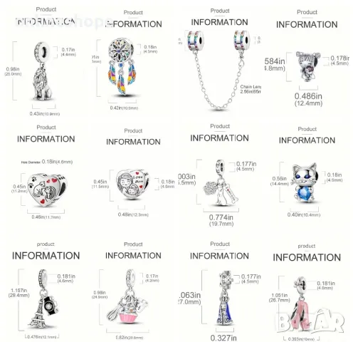 Талисмани с ПОКРИТИЕ ОТ СРЕБРО 925 за гривни , снимка 4 - Други - 49308830