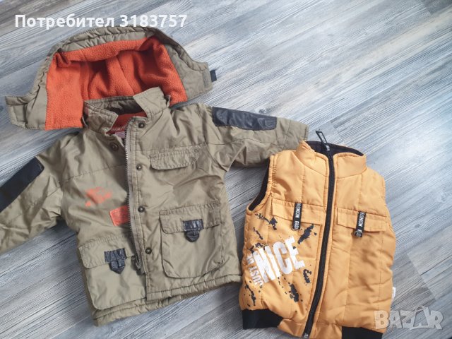 Яке с качулка, подплатено, дебело за зимата. Елек , снимка 9 - Бебешки якета и елеци - 43352119