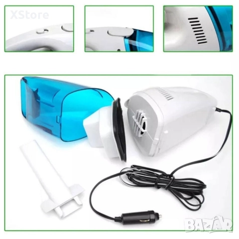 Преносима мини автомобилна прахосмукачка за сухо и мокро почистване, снимка 6 - Аксесоари и консумативи - 52482816