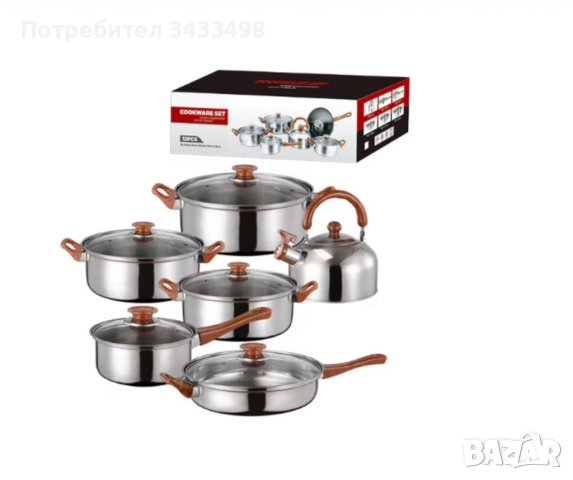 Комплект тенджери + подарък кухненски прибори розов, черен или зелен цвят , снимка 7 - Съдове за готвене - 51961471