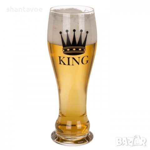 Комплект стъклени чаши за двойка - крал и кралица, снимка 3 - Чаши - 36582764