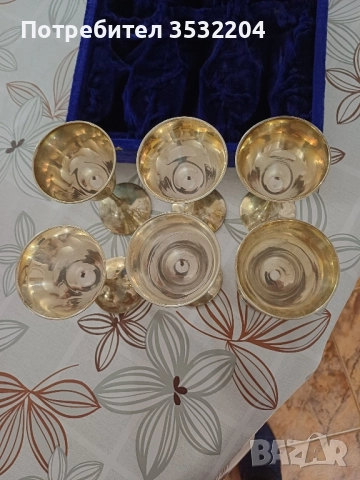 6 посребрени чаши, снимка 3 - Антикварни и старинни предмети - 52121647