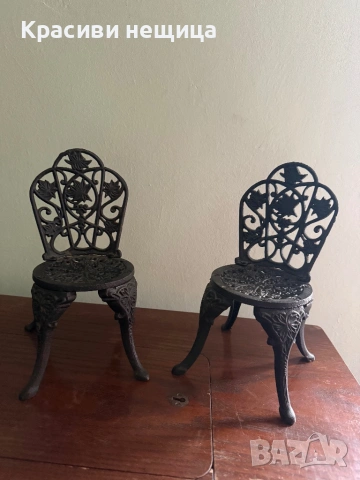 Чифт чугунени столчета, снимка 6 - Антикварни и старинни предмети - 53062529