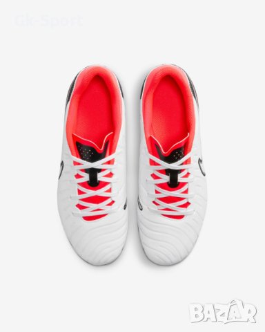 Футболни обувки NIKE JR LEGEND 10 ACADEMY FG/MG WHITE/BLACK-BRIGHT CRIMSON размер 37.5, снимка 8 - Футбол - 43555738