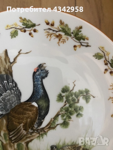Seltman. 1954г. Порцеланова чиния с птици., снимка 4 - Антикварни и старинни предмети - 51509786