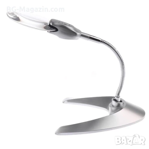 Увеличителна настолна лупа с LED осветление лед лампа регулируемо чупещо се рамо за четене гоблени, снимка 6 - Други инструменти - 50921155