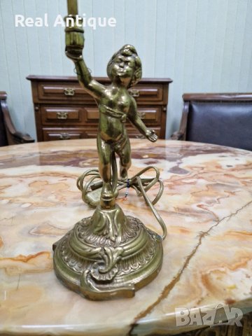 Превъзходна антикварна френска бронзова нощна лампа , снимка 7 - Антикварни и старинни предмети - 43365826