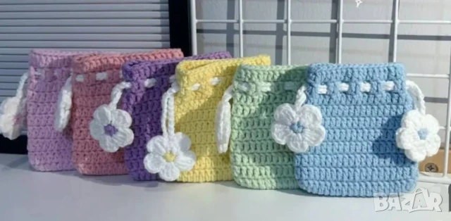 Плетена малка чантичка цвят по избор на клиента   , снимка 11 - Чанти - 51172495