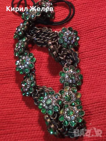 ПРЕКРАСНА БОГАТО УКРАСЕНА ФЛОРАЛНА ОГЪРЛИЦА с ИСКРЯЩИ ФАСЕТИРАНИ РАЗНОЦВЕТНИ КРИСТАЛИ 47362, снимка 14 - Колиета, медальони, синджири - 47307426