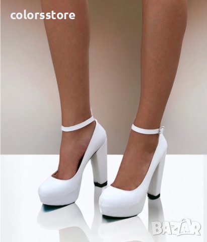  Обувки на ток - бяла кожа - FL88, снимка 2 - Дамски обувки на ток - 32008854