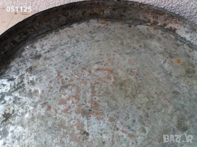 бакърена възрожденска кована тава, тепсия за баници , снимка 8 - Антикварни и старинни предмети - 35571282