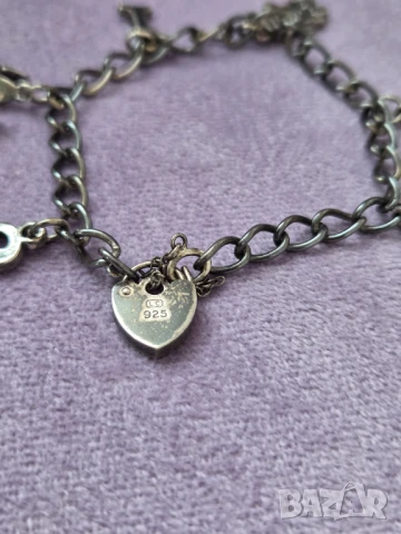 Антикварна сребърна гривна с талисмани , снимка 12 - Гривни - 51079231