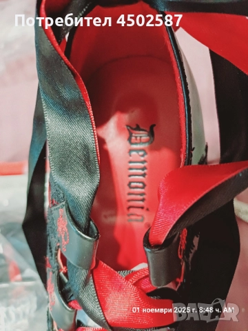 Готически обувки в черен цвят от Demonia, снимка 8 - Дамски обувки на ток - 51884836