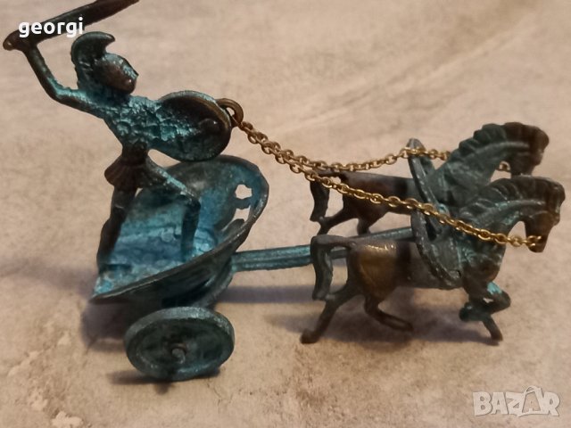мини бронзова статуетка римска колесница , снимка 4 - Статуетки - 43906146