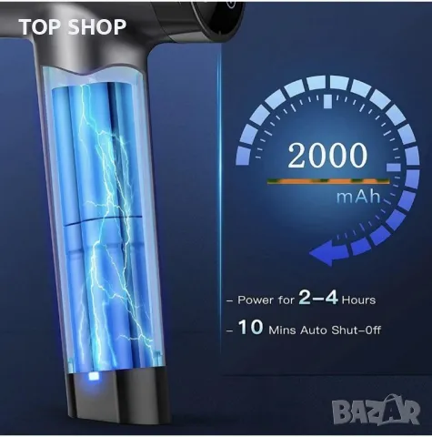 Нов Масажен пистолет Дълбоко тъканен масажор 8 глави за мускулна болка, снимка 4 - Масажори - 49668493