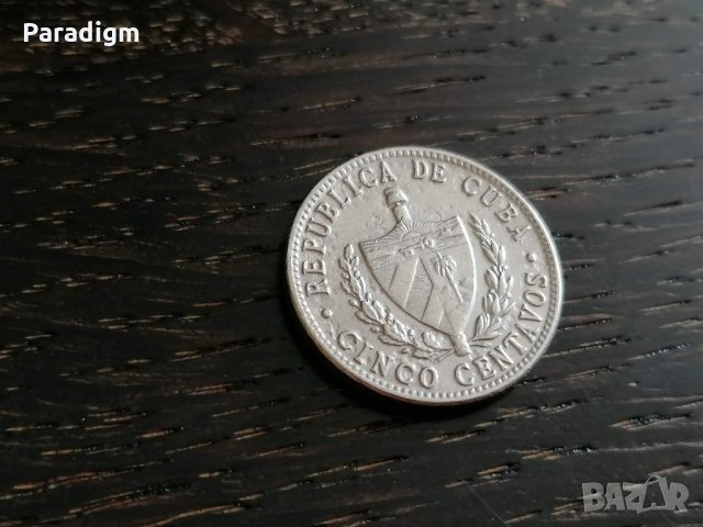 Монета - Куба - 5 центавос | 1961г., снимка 2 - Нумизматика и бонистика - 33484686