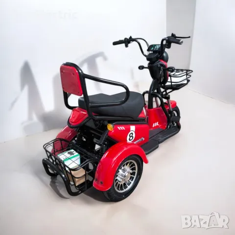 Двуместна електрическа триколка blueElectric Pudding 1800W | 48V | 23Ah | RED, снимка 3 - Мотоциклети и мототехника - 49745641