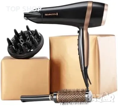 Нов Подаръчен комплект сешоар 2100W с дифузер и аксесоари Remington, снимка 3 - Сешоари - 50015898