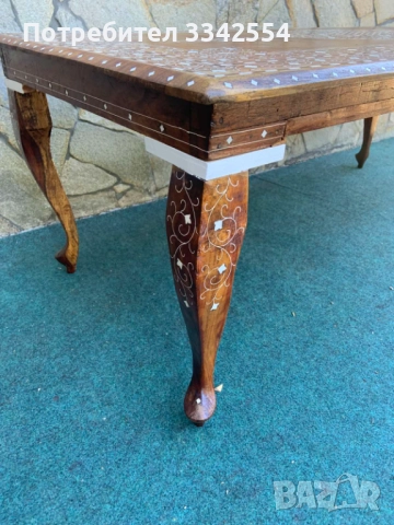 МАСА ХОЛНА МАСИЧКА ЧИПЪНДЕЙЛ ИНТАРЗИЯ-1220Х590Х460ММ, снимка 3 - Маси - 51769127