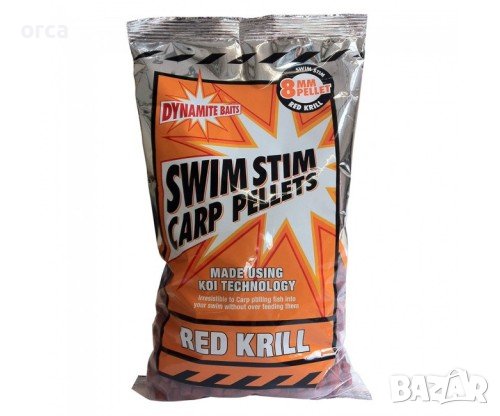 Пелети за шаран, каракуда, платика Dynamite Baits Carp Swim Stim Red Krill, снимка 1 - Стръв и захранки - 40685958