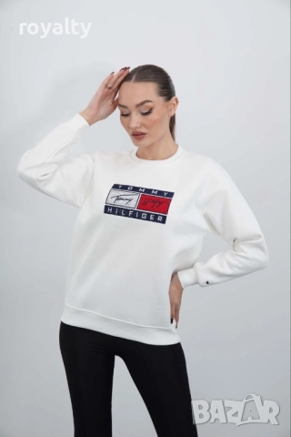 Tommy Hilfiger Памучна Бяла Дамска Блуза , снимка 6 - Блузи с дълъг ръкав и пуловери - 52055224