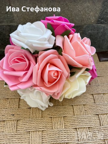 Букет от постоянни рози Свети Валентин за влюбените романтичен подарък, снимка 4 - Изкуствени цветя - 35657984