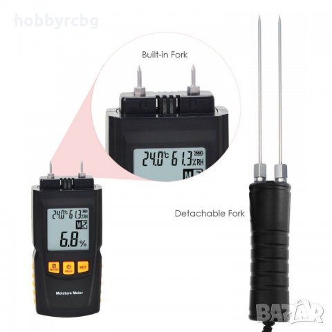 Цифров уред за измерване на влажността на дърво, дървен материал, снимка 8 - Други инструменти - 21869913