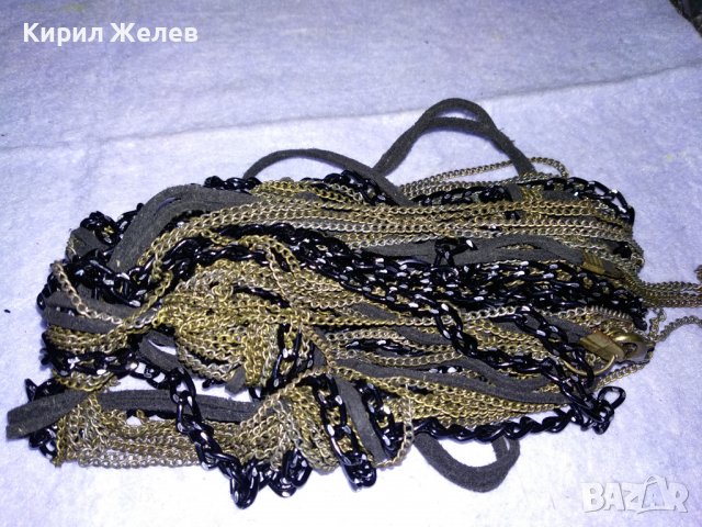 ШАРМАНТНО ФЕШЪН АРТ ДАМСКО КОЛАНЧЕ със СИНДЖИРЧЕТА НЕРЪЖДАЕМА СТОМАНА и ШНУРЧЕТА 34782, снимка 3 - Колани - 39201911