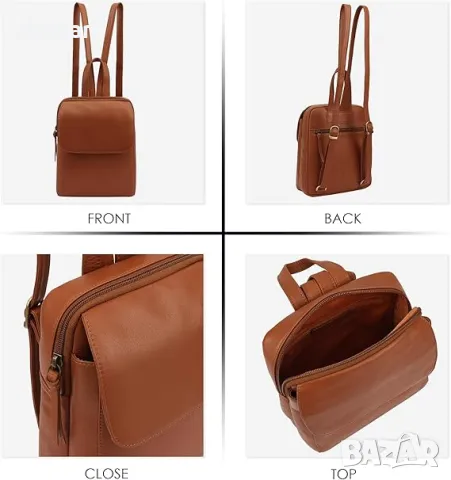 Раница Lloyd Baker Farit: Елегантна кожена раница със среден размер, снимка 5 - Раници - 49793846