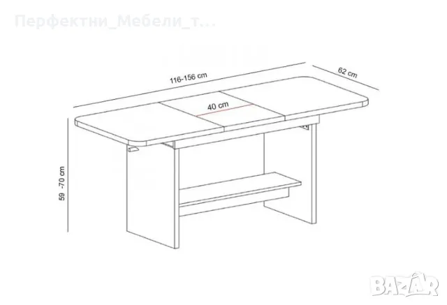 Холна-трапезна разтегателна маса икономичен модел, снимка 4 - Маси - 38432629