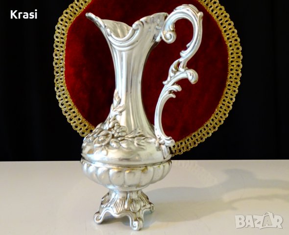 Италианска релефна кана от калай,барок, снимка 5 - Антикварни и старинни предмети - 38460127