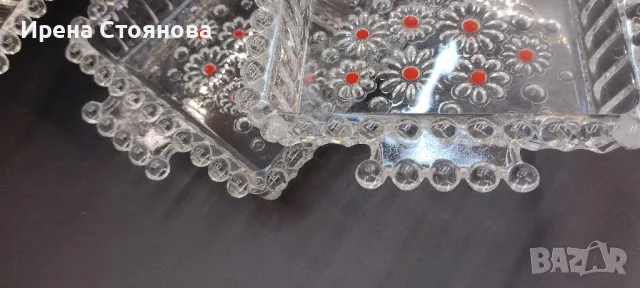 Walther Glas, серия Fabiola. Правоъгълно плато за сервиране с 3 разделения 34/15 , снимка 14 - Чинии - 48199540