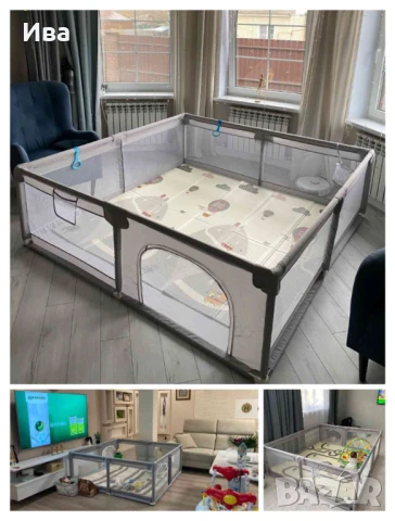 НОВО Детски кът - голяма кошара с мека постелка, пластмасови топки и още, снимка 6 - Кошарки - 38583791