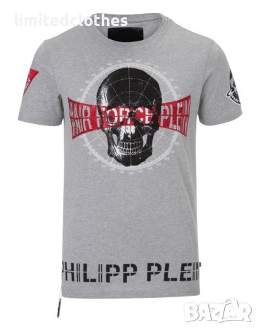 PHILIPP PLEIN 'Squeeze It' Air Force Skull Slim Fit Мъжка Тениска size L (S / M)