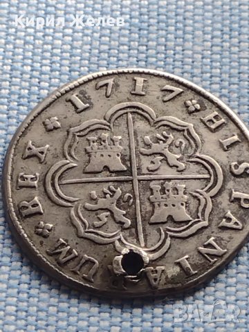 Сребърна монета 2 реала 1717г. Филип пети Мадрид Испания 13613, снимка 7 - Нумизматика и бонистика - 42969818